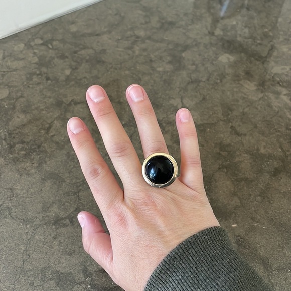 Gold and Black statement Cocktail Ring - Picture 10 of 10